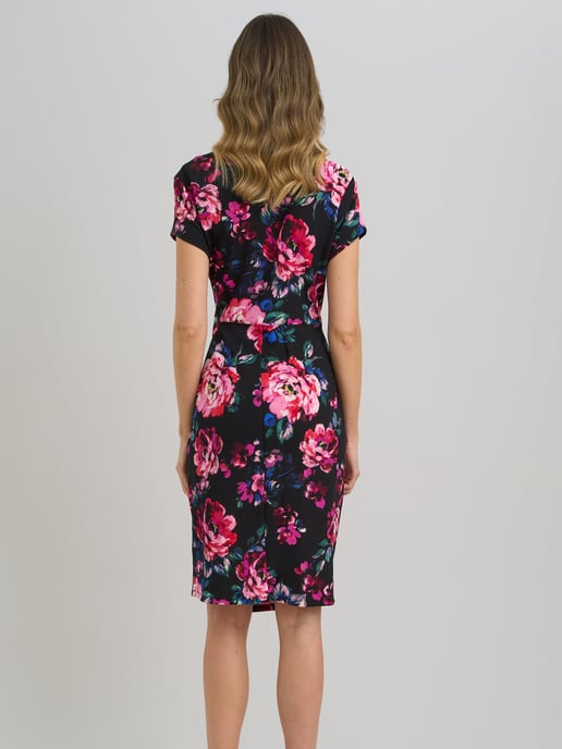 Paulette Twist Knot Cape Sleeve Floral Dress - Image 3