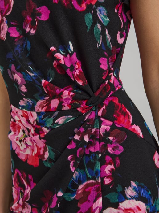 Paulette Twist Knot Cape Sleeve Floral Dress - Image 5