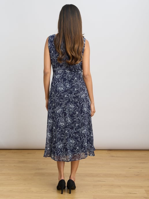 Octavia Chiffon Floral Midi Dress - Image 2
