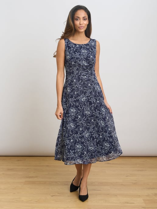 Octavia Chiffon Floral Midi Dress - Image 4