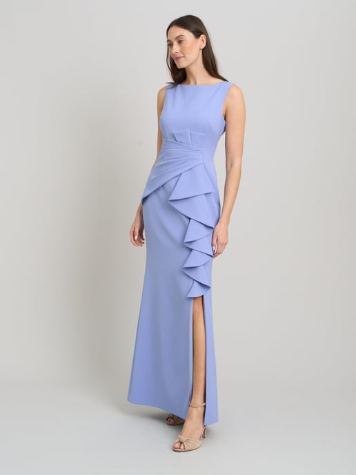 Clio Draped Ruffle Detail Maxi Dress - Image 1