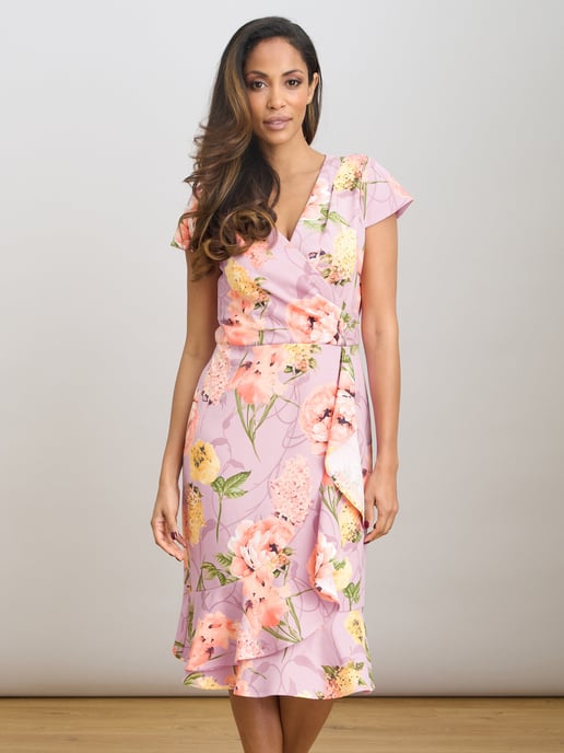 Marlena Cap Sleeve Ruffle Print Dress - Image 3