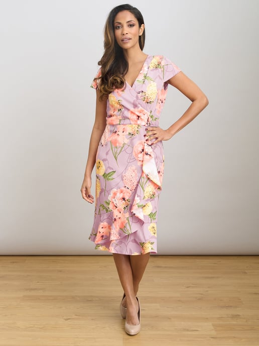 Marlena Cap Sleeve Ruffle Print Dress - Image 5
