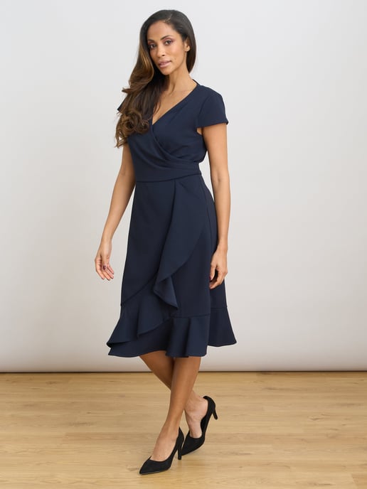 Marinella Ruffle Hem Crepe Dress - Image 3