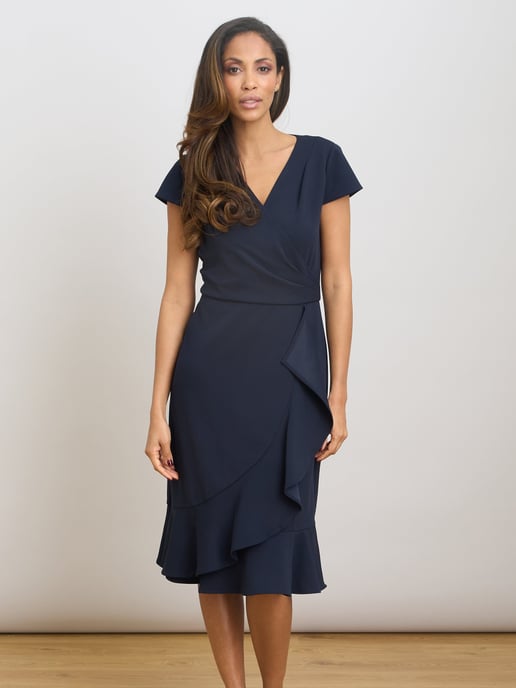 Marinella Ruffle Hem Crepe Dress - Image 5