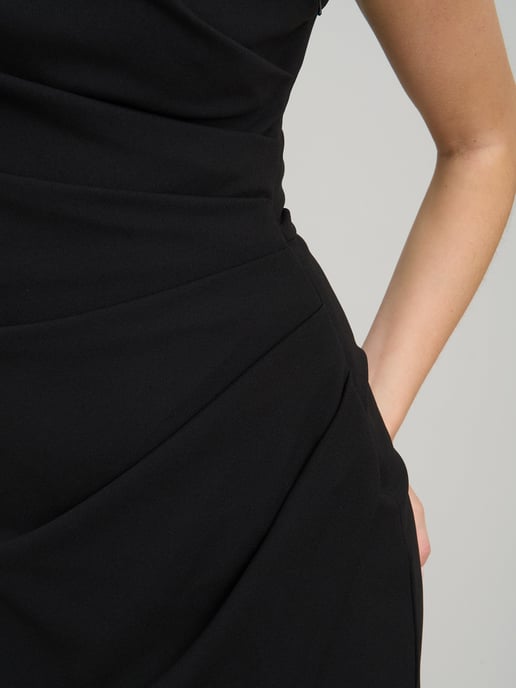 Marcela Short One Shoulder Crepe Dress - Image 6