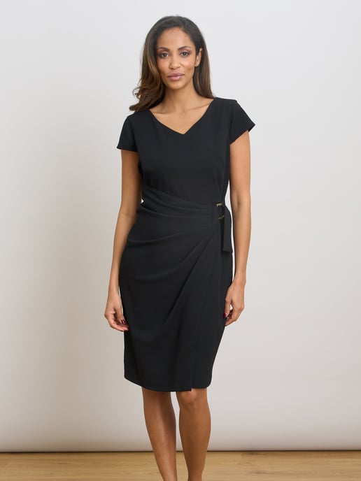 Dita Wrap Skirt Crepe Dress - Image 1