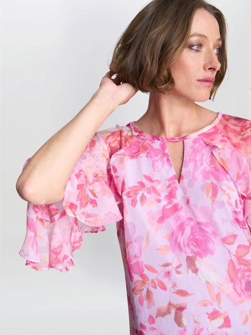 Tracey Floral Chiffon Shift Dress - Image 1