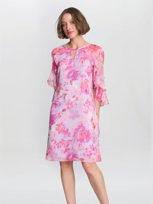Tracey Floral Chiffon Shift Dress - Image 2