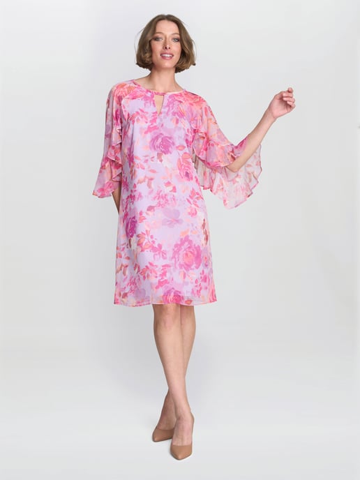 Tracey Floral Chiffon Shift Dress - Image 3