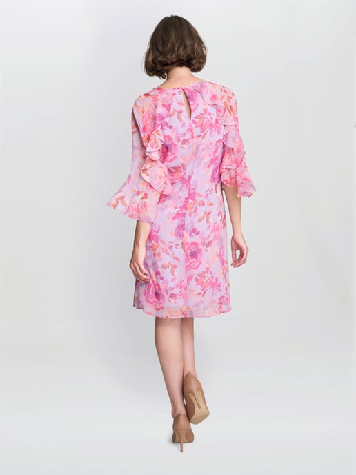 Tracey Floral Chiffon Shift Dress - Image 4