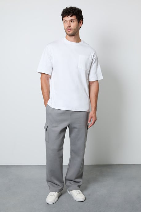 Light Grey Straight Fit Cargo Jogger - Image 1