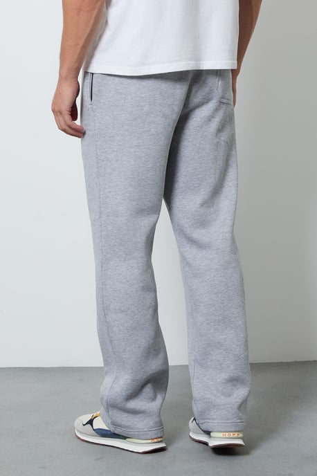 Grey Marl Pintuck Straight Leg Joggers - Image 3