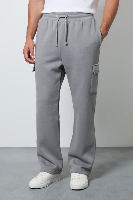 Light Grey Straight Fit Cargo Jogger - Image 2