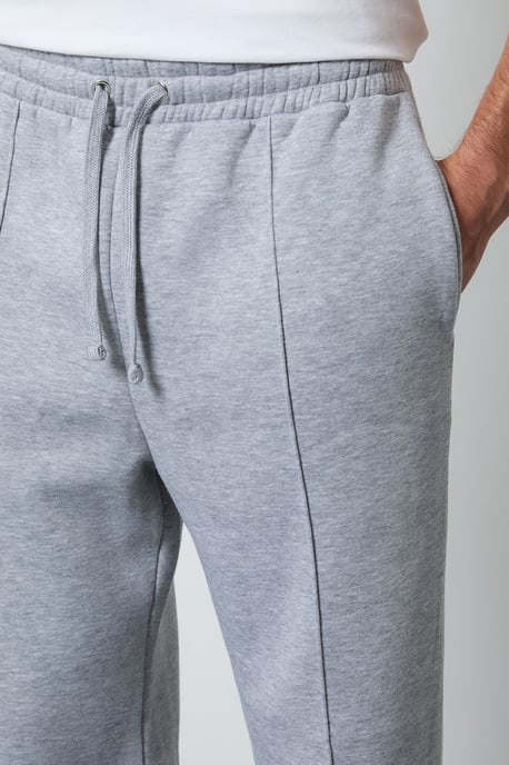 Grey Marl Pintuck Straight Leg Joggers - Image 4
