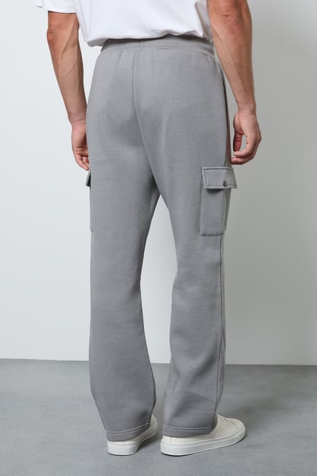 Light Grey Straight Fit Cargo Jogger - Image 3