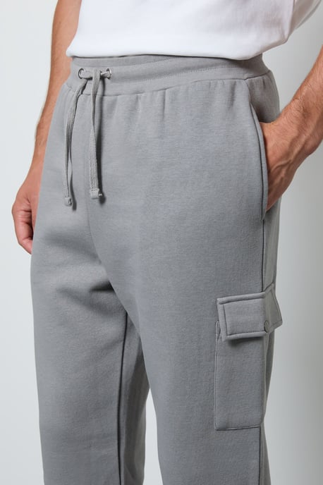 Light Grey Straight Fit Cargo Jogger - Image 4