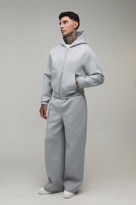Tall Regular Shrunken Fit Scuba Hoodie and Wide Leg Jogger Tracksuit - Image 1