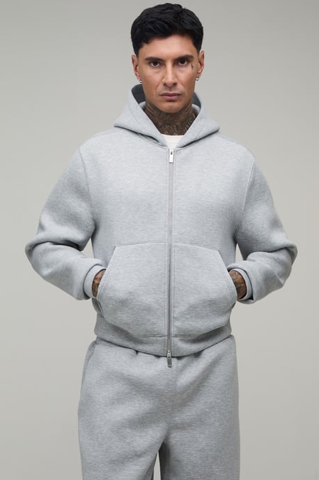 Tall Regular Shrunken Fit Scuba Hoodie and Wide Leg Jogger Tracksuit - Image 3