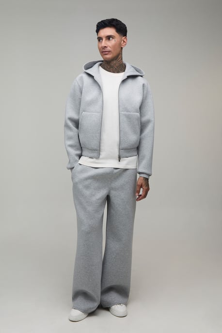 Tall Regular Shrunken Fit Scuba Hoodie and Wide Leg Jogger Tracksuit - Image 4