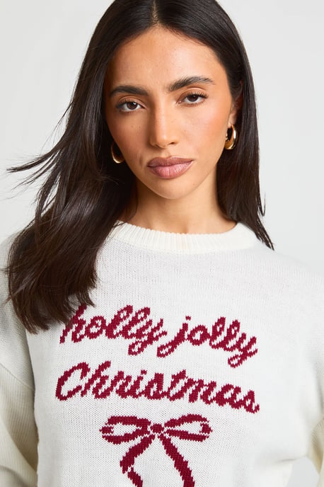 Holly Jolly Longline Christmas Jumper - Image 4