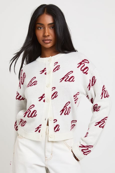 Oversized Ho Ho Ho Chrismtas Cardigan - Image 1