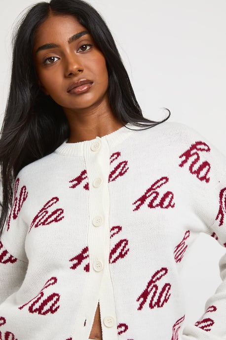 Oversized Ho Ho Ho Chrismtas Cardigan - Image 4