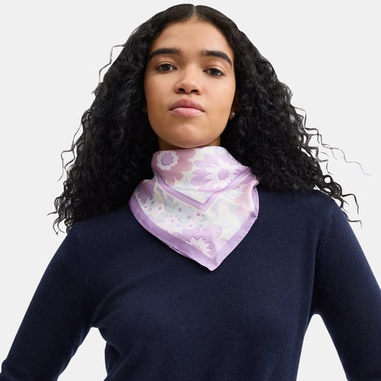 Coach Script Floral Print Silk Square Scarf - Image 2