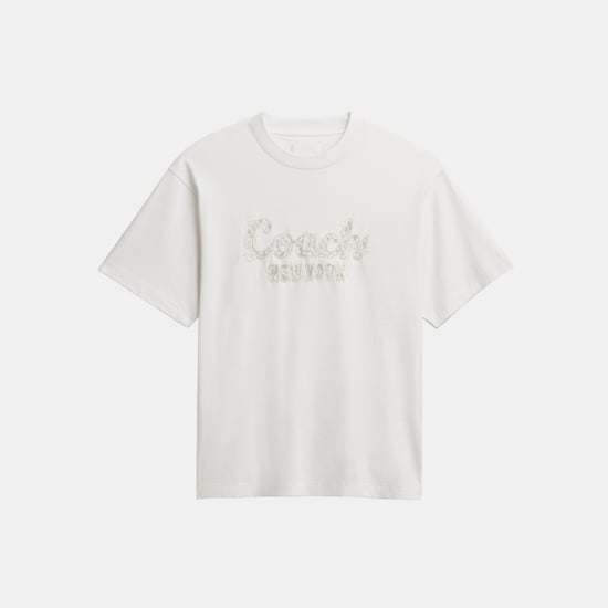 Cursive Coach Embroidered T-Shirt In Organic Cotton - Image 1