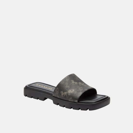 Florence Sandal With Horse And Carriage Print - Image 1