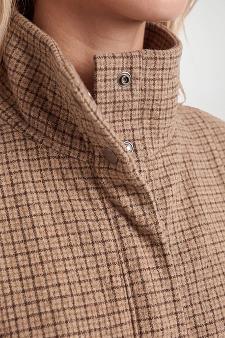 Tonal Check Wool Look Jacket - Image 3