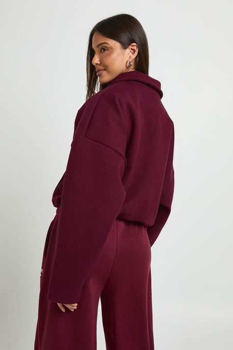 Collared Wool Look Bomber Jacket - Image 3