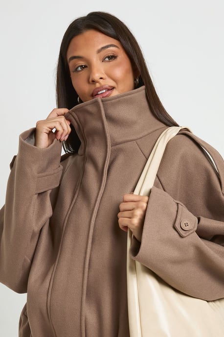 Funnel Neck Belt Detail Bomber Jacket - Image 4