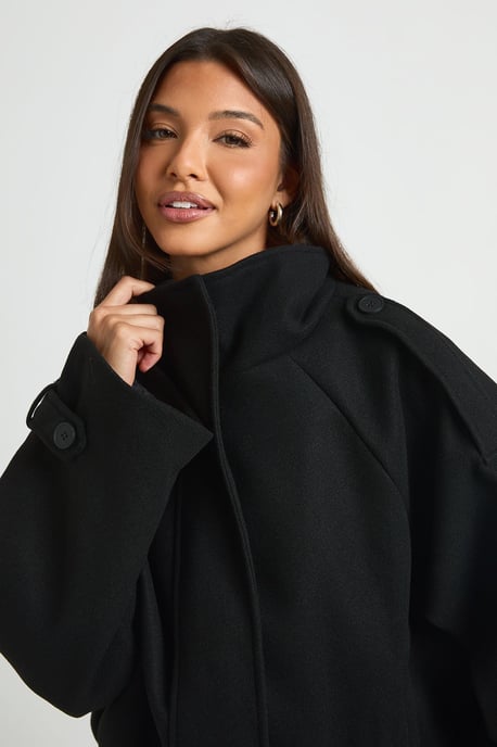 Funnel Neck Belt Detail Bomber Jacket - Image 4