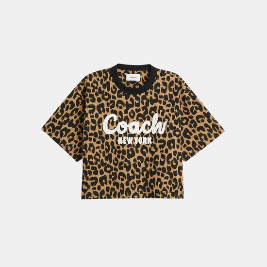 Leopard Cursive Signature Cropped T-Shirt - Image 1