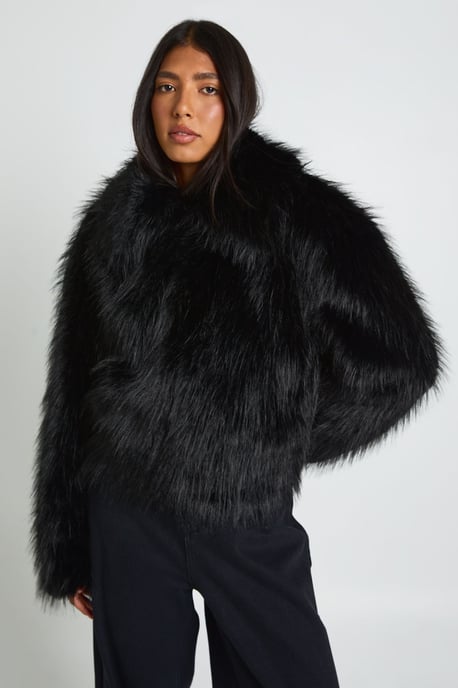 Tall Faux Fur Collared Jacket - Image 1
