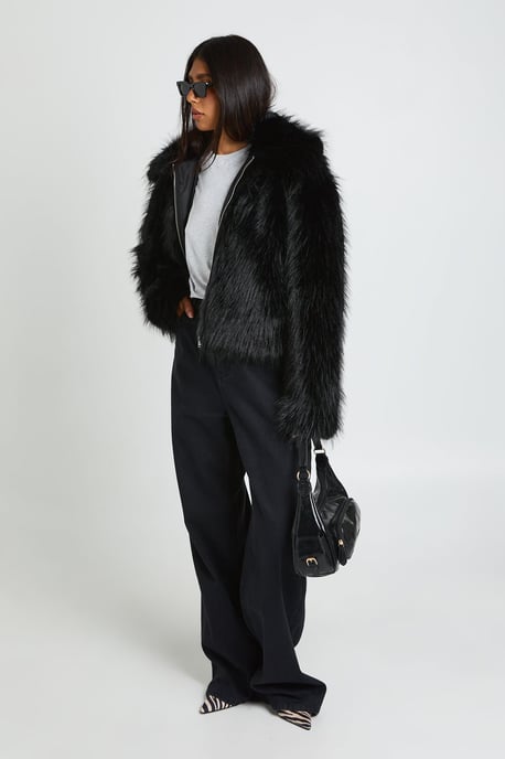 Tall Faux Fur Collared Jacket - Image 2
