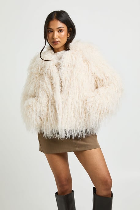 Petite Shaggy Faux Fur Jacket - Image 1