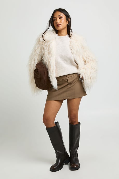 Petite Shaggy Faux Fur Jacket - Image 2