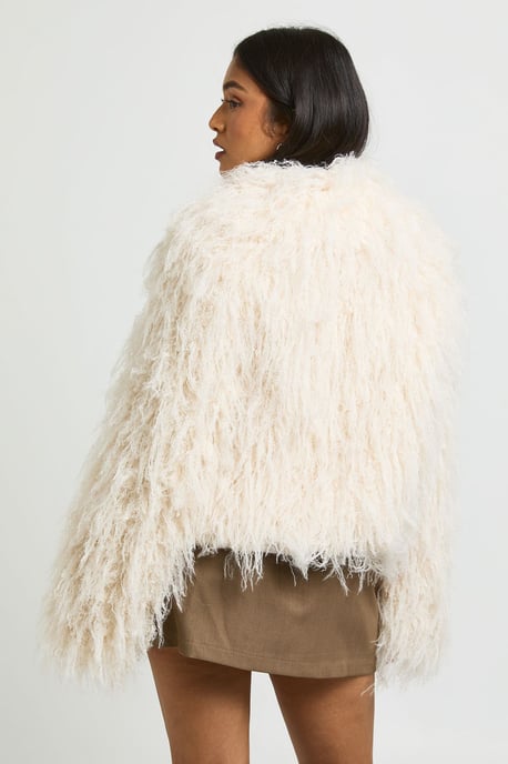 Petite Shaggy Faux Fur Jacket - Image 3