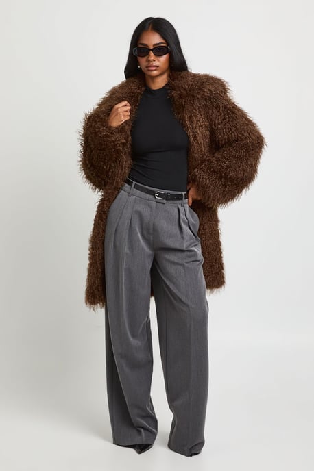 Midi Mongolian Faux Fur Jacket - Image 1