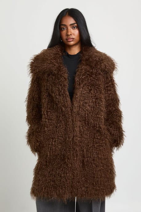 Midi Mongolian Faux Fur Jacket - Image 3