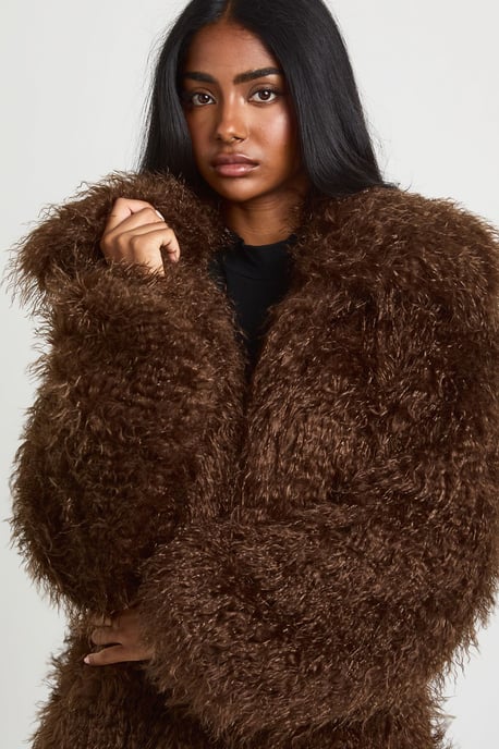Midi Mongolian Faux Fur Jacket - Image 4