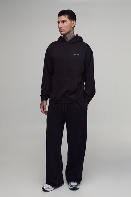 Tall Black Regular Spray Renaissance Print Hoodie - Image 5