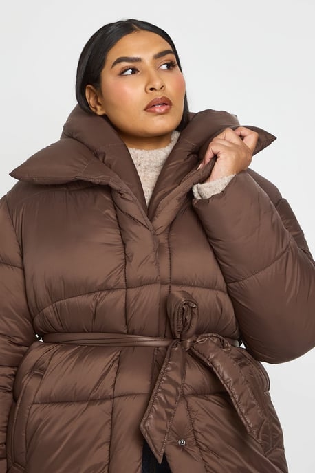Plus Hooded Belted Puffer Jacket - Image 4