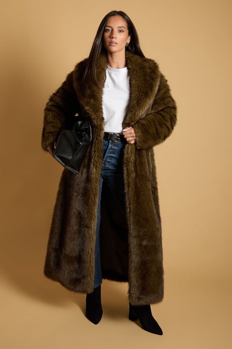 Maxi Faux Fur Plush Coat - Image 2