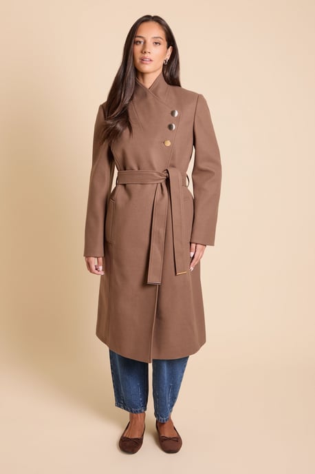 Funnel Neck Belted Coat - Image 2