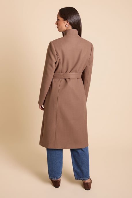 Funnel Neck Belted Coat - Image 3