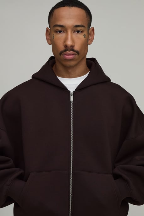 Batwing Zip Through Scuba Hoodie - Image 3