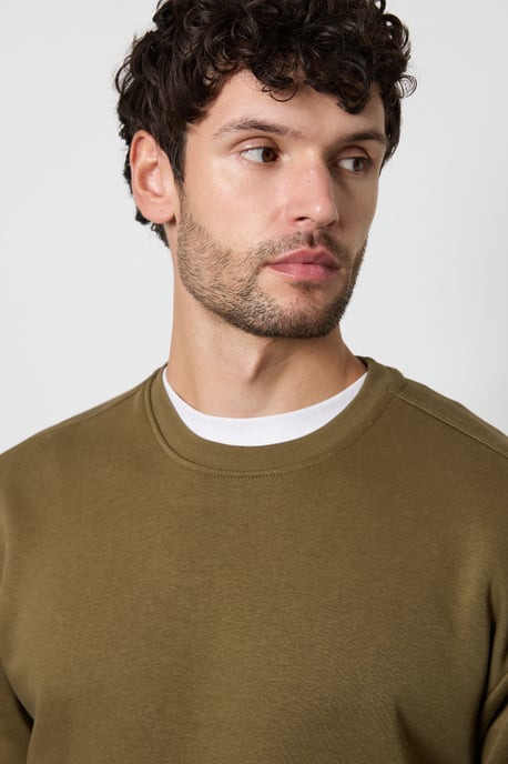 Khaki Crew Neck Sweatshirt - Image 2
